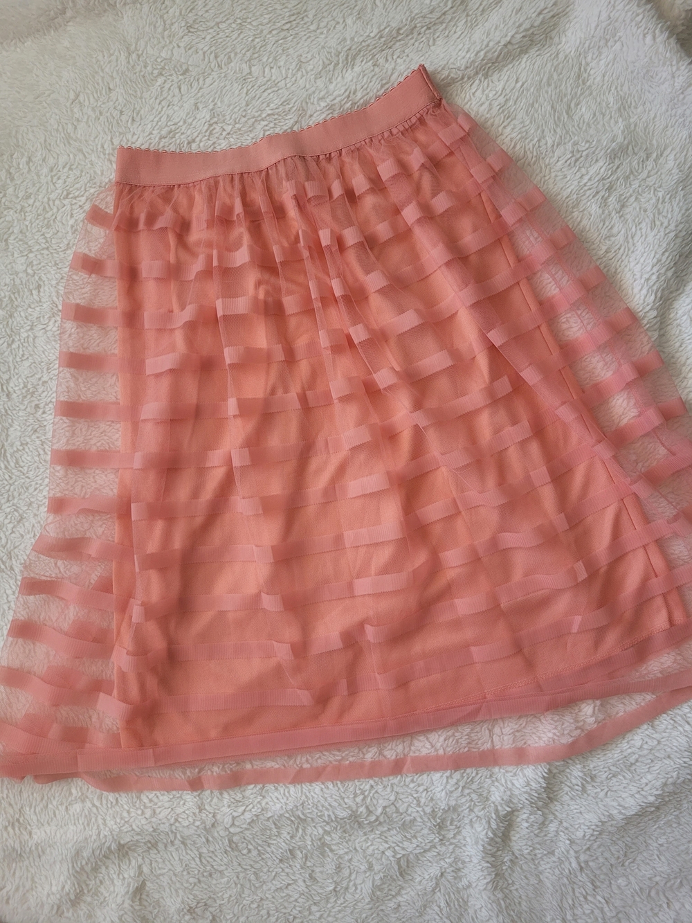 Metro Coral Layered A-Line Skirt